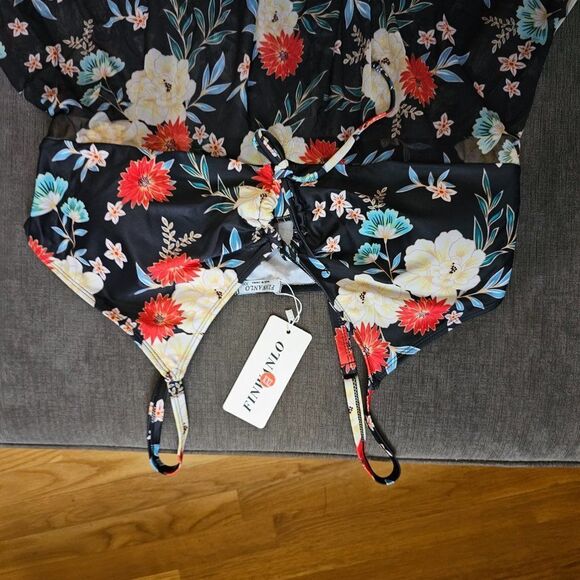 Finwanlo Womens Two Piece Swim Dress Mesh Tankini Top & Bottom Shorts Size XXL - Picture 9 of 14